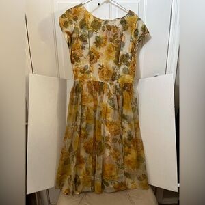 Vintage floral dress with chiffon skirt